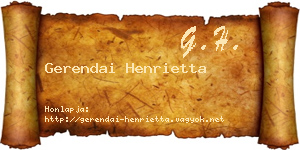 Gerendai Henrietta névjegykártya